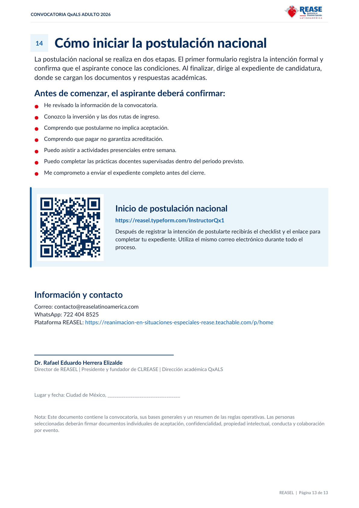 Convocatoria y bases QxALS Adulto 2026, documento ufficiale in spagnolo, pagina 13 di 13